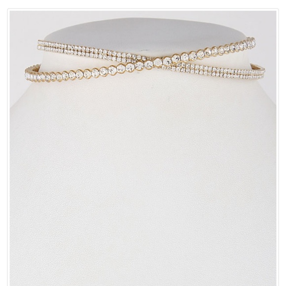 🌟 X Rhinestone Choker Necklace 🌟 - Picture 3 of 3